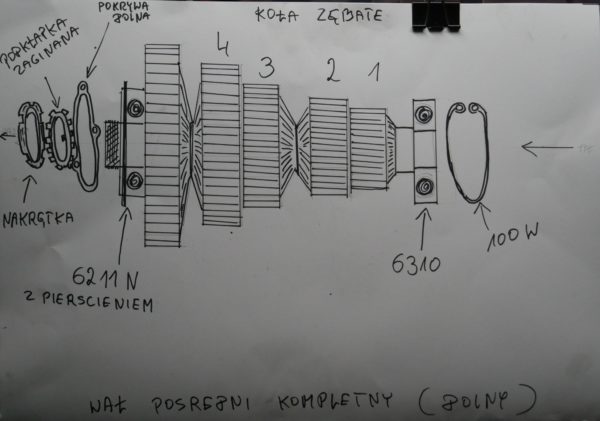 Schematy budowy skrzyni biegów Ursus C-4011/C-355/C-360 – Zetor 25 i