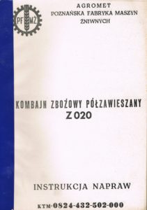 Book Cover: Kombajn zbożowy półzawieszany Z020 instrukcja napraw