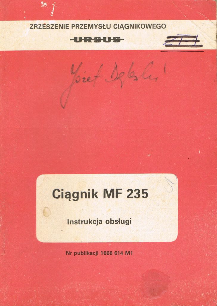 Book Cover: Ciągnik MF 235 instrukcja obsługi