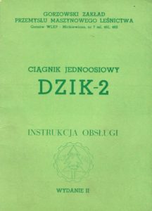 Book Cover: Ciągnik jednoosiowy Dzik 2 instrukcja obsługi